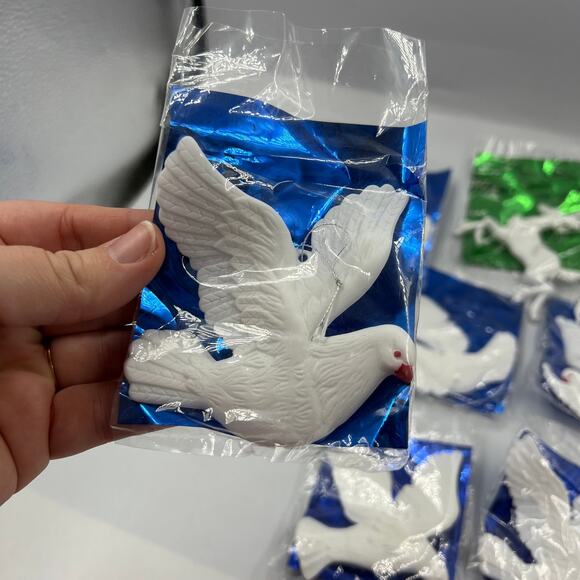 Vtg 8 Kurt Adler Santa's World Turtle Doves & Reindeer Ornaments Hong Kong NOS - Picture 6 of 9